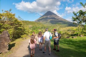 Family Hiking around Arenal Volcano